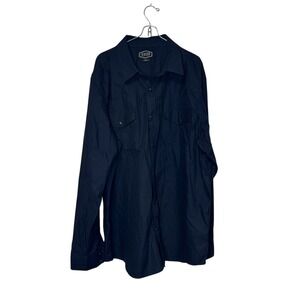 Gibson Men's Shirt‎ Striped Pearl Snap Western Button Up Long Sleeve Navy XXL